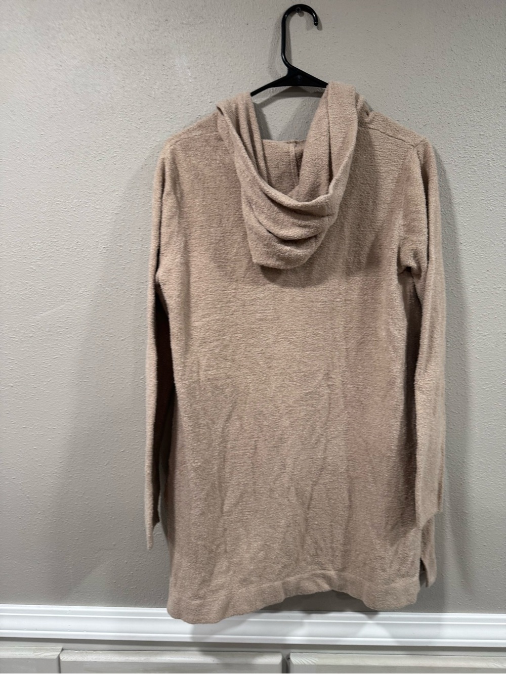 Barefoot Dreams Hooded Open-Front Teddy Cardigan in Beige - Picture 4 of 6
